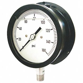 GRAINGER APPROVED Pressure Gauge Process 50 psi Grad Blk, 36JV58