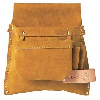 KLEIN TOOLS Brown Tool Pouch Leather, 36L259