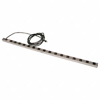 HALLOWELL Power Strip 48W x 1-1/2D x 1-1/2H Black, 36L591