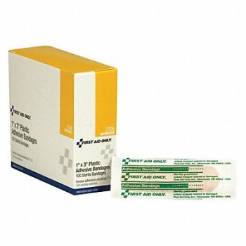 FIRST AID ONLY Bandage Plastic 1 x 3In PK100, 36LF30