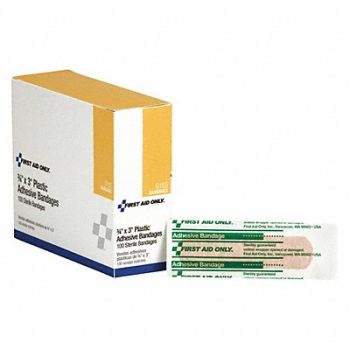 FIRST AID ONLY Adhesive Bandage Plastic 3/4x3In PK100, 36LF35