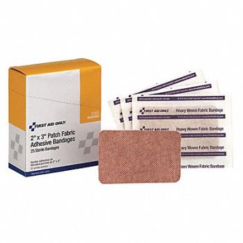 FIRST AID ONLY Patch Bandage Fabric 2 x 3 In PK25, 36LF36