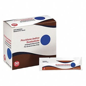 FIRST AID ONLY PVP Swabs Antiseptics PK50, 36LF58