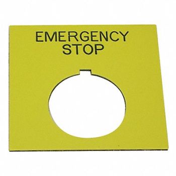 REES Legend Plate Rectangular Emergency Stop, 36LR94