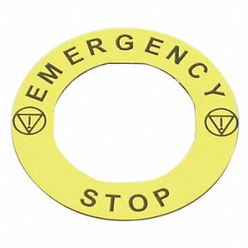 REES Legend Plate Round Emergency Stop, 36LR95