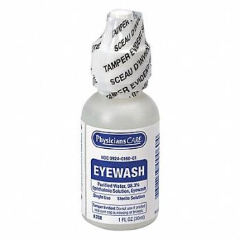 PHYSICIANSCARE Personal Eye Wash Bottle 1 oz., 36N054