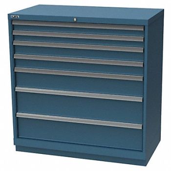 LISTA K3760 Mod Drwr Cab 41-3/4 H 7 Drwr Clssc Blue, 36N099
