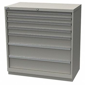 LISTA K3760 Mod Drwr Cab 41-3/4 H 7 Drwr Light Gray, 36N101