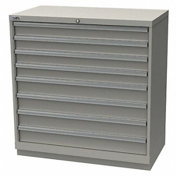 LISTA K3767 Mod Drwr Cab 41-3/4 H 8 Drwr Light Gray, 36N107