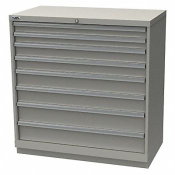 LISTA K3764 Mod Drwr Cab 41-3/4 H 8 Drwr Light Gray, 36N110