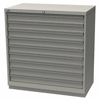 LISTA K3768 Mod Drwr Cab 41-3/4 H 9 Drwr Light Gray, 36N113