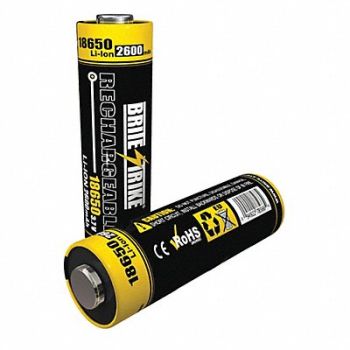 BRITE-STRIKE Rechargeable Battery 18650 3.7VDC, 36N853