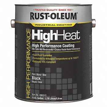 RUST-OLEUM J1517 Heat Resistant Coating Black 1 gal Can, 36ND79