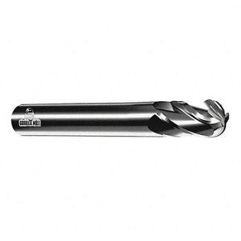 GRAINGER APPROVED Ball End Mill Single End 9/64 Carbide, 36PE63