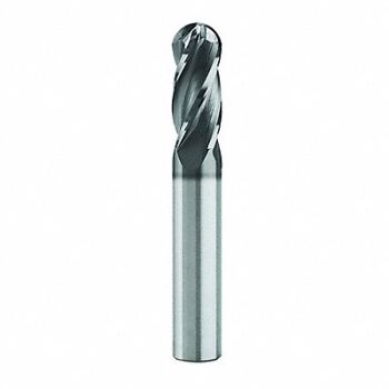 GRAINGER APPROVED Ball End Mill 33/64 Dia Carbide, 36NX39