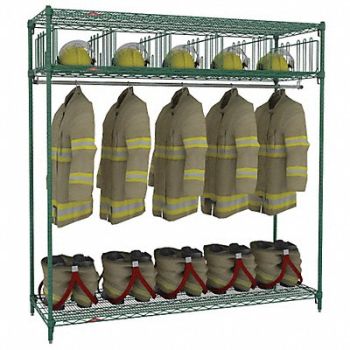 METRO Turnout Gear Rack Free Stand 5 Comprtmnt, 36P501
