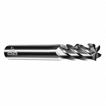 GRAINGER APPROVED Sq. End Mill Single End Carb 3/8, 36PK87
