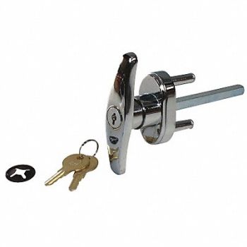 AMERICAN GARAGE DOOR SUPPLY Keyed T Handle Chrome 5/16 x 3-3/4 In, 36R938