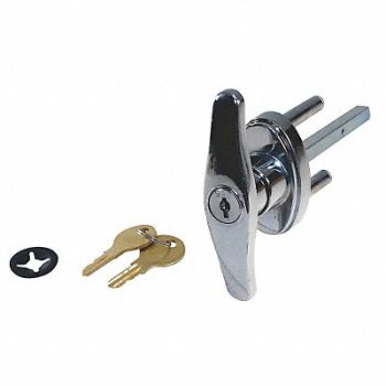 AMERICAN GARAGE DOOR SUPPLY Keyed T Handle Chrome 5/16 x 4-1/4 In, 36R939