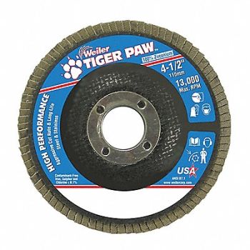 WEILER Flap Disc 40 Grit 7/8 in Zirconium, 36RC98