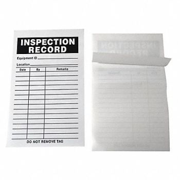 GRAINGER APPROVED InspectionRecordLabel 3in W x 5in H PK25, 36RE97
