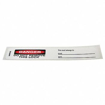 BADGER TAG LABEL CORP Padlock Labl .75x5in PP Polyest Lam PK25, 36RF02