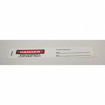 BADGER TAG LABEL CORP Padlock Label 3/4 in x 5 in PK25, 36RF05