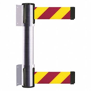 TENSATOR Belt Barrier 7-1/2ft Magenta/Yellow Diag, 36TU18
