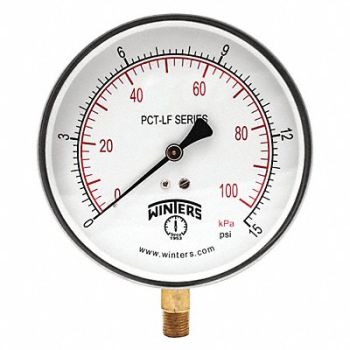 WINTERS Gauge Pressure 4-1/2in 0 to 15 psi, 36TV45