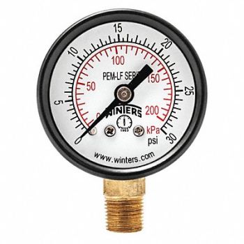 WINTERS J1377 Gauge Pressure 1-1/2in. 0 to 30 psi, 36TV52