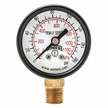 WINTERS J1377 Gauge Pressure 1-1/2in. 0 to 160 psi, 36TV55