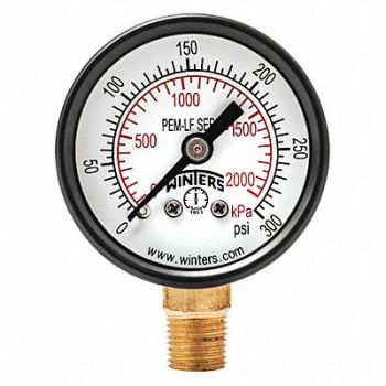 WINTERS J1377 Gauge Pressure 1-1/2in. 0 to 300 psi, 36TV57