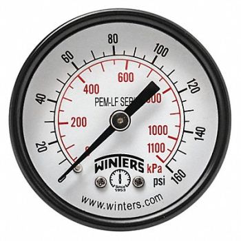 WINTERS J1387 Gauge Pressure 2in. 0 to 160 psi, 36TV71