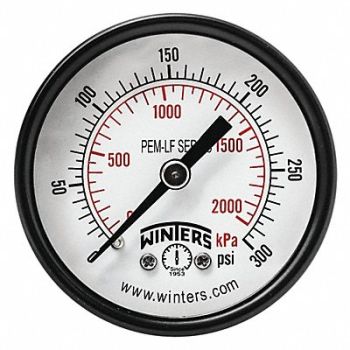 WINTERS Gauge Pressure 2in. 0 to 300 psi, 36TV81