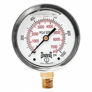 WINTERS J1382 Gauge Pressure 2-1/2in. 0 to 1000 psi, 36TW22