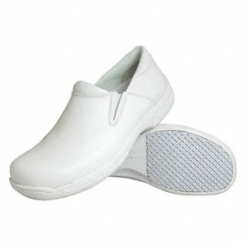 GENUINE GRIP Loafer Shoe 8-1/2 Wide White Plain PR, 36VL63