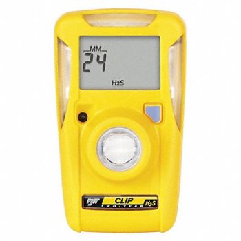 BW TECHNOLOGIES Single Gas Monitor H2S Yellow, 36VM87