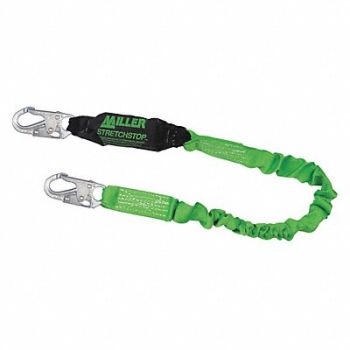 HONEYWELL MILLER Shock-Absorbing Lanyard Green, 36WA06