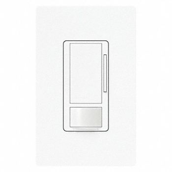 LUTRON Vacancy Dimmer Snsr Wall White, 36WH22