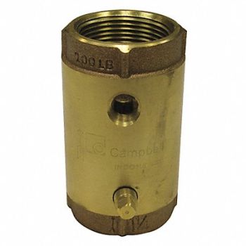 CAMPBELL Spring Check Valve Brass 1-1/4 FNPT, 36Y058