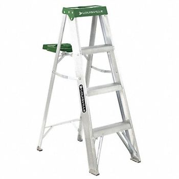 LOUISVILLE Stepladder Alum 4 ft 225 lb., 36Y395