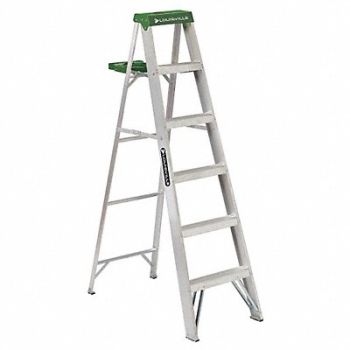LOUISVILLE Stepladder Alum 6 ft 225 lb., 36Y397