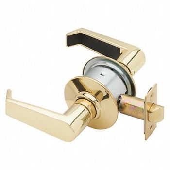 SCHLAGE Levon Lever Passage Lock Bright Brass, 36Y992