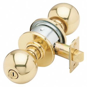 SCHLAGE Orbit Knob Privacy Lock Bright Brass, 36Z009