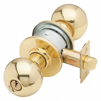 SCHLAGE Orb Knob Storeroom Lock BrightBrass C123, 36Z021