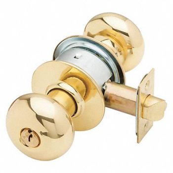 SCHLAGE Ply Knob Storeroom Lock BrightBrass C123, 36Z024