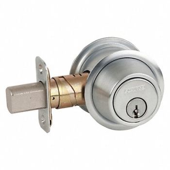 SCHLAGE 2-Cyl Deadbolt Standard Satin Chrome, 36Z083