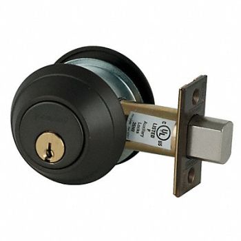 SCHLAGE 2-Cyl Deadbolt Standard Dark Bronze C123, 36Z096