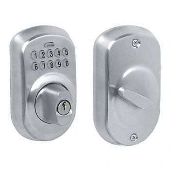 SCHLAGE Deadbolt Lock Satin Chrome 10 Button, 36Z101