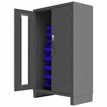 DURHAM MFG K4874 Bin Cabinet 78 x48 x24 Gray 42BlueBns, 36EZ27